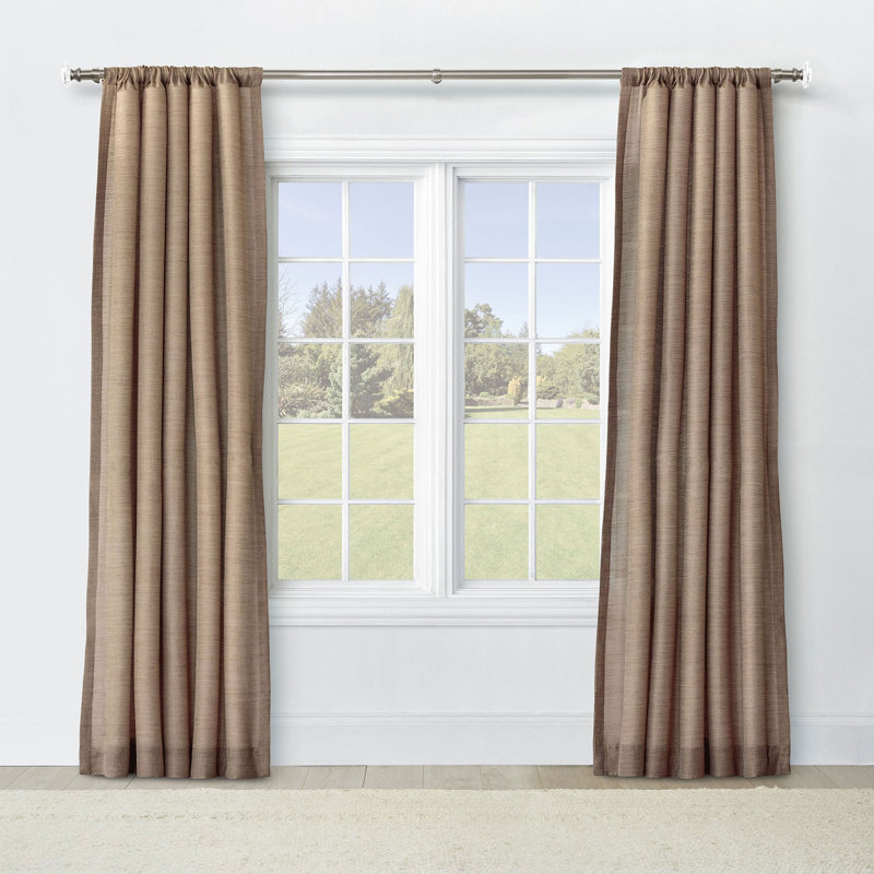 Pershing Semi Sheer Curtain Single Panel, 48" W x 120" L, Sand