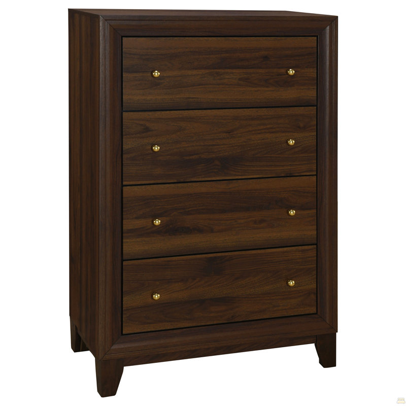 Commode 4 tiroirs en noyer