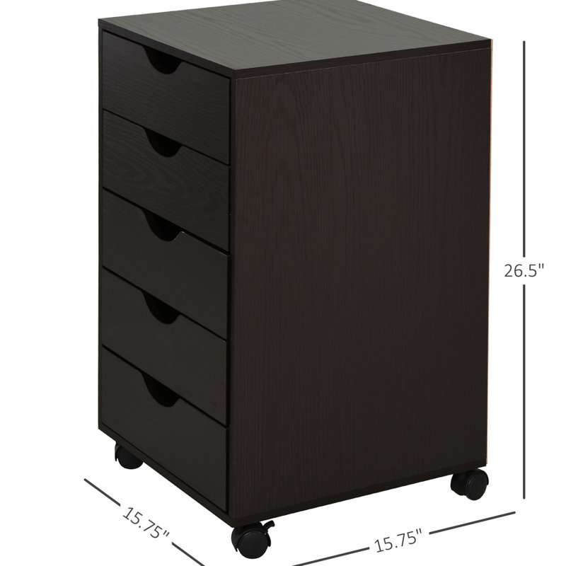 5 Drawer File Cabinet, Brown - Ideal For Keeping Office And Home Documents Organized Cabinet With Tilt Device Modern Storage Solution &
