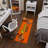 Reeses Logo Washable Non-Slip Runner Hershey Area Rug in Orange