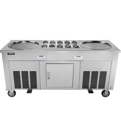 Commercial Rolled Ice Cream Machine, 2800W Stir-Fried Ice Cream Roll Maker