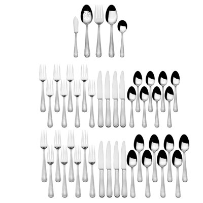 Mikasa Veramar 45 Piece Flatware Set With Serving Utensils, Service For 8, 18/10 Stainless Steel