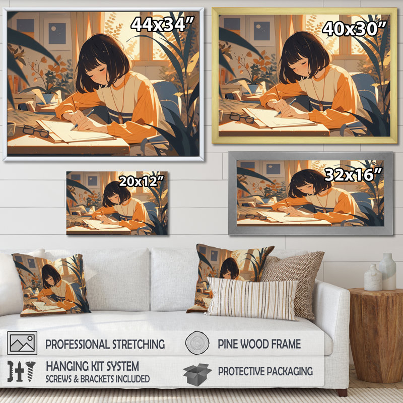 Personnage féminin féminin I - Femme, reproduction sur toile, Toile tendue, H 24 po x l 32 po x P 1 po