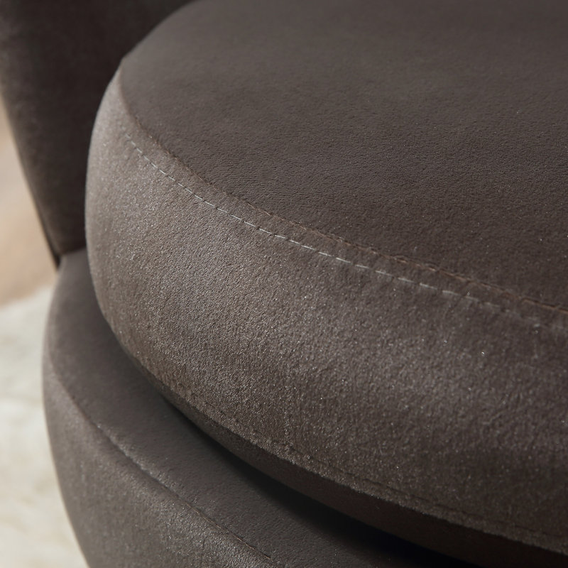 Upholstered Barrel Chair, Grey Polyester