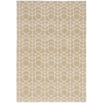 Nourison Washable Charm 4' x 6' Beige Ivory Modern Indoor Rug