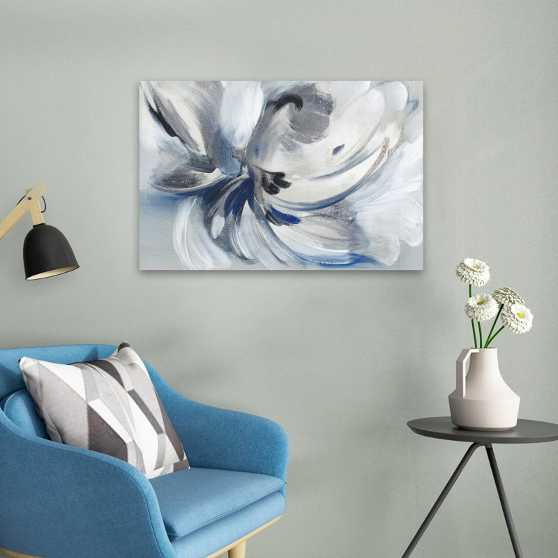 Plantes, fleurs, abstrait, fleur I, art mural, H 16 po x l 24 po