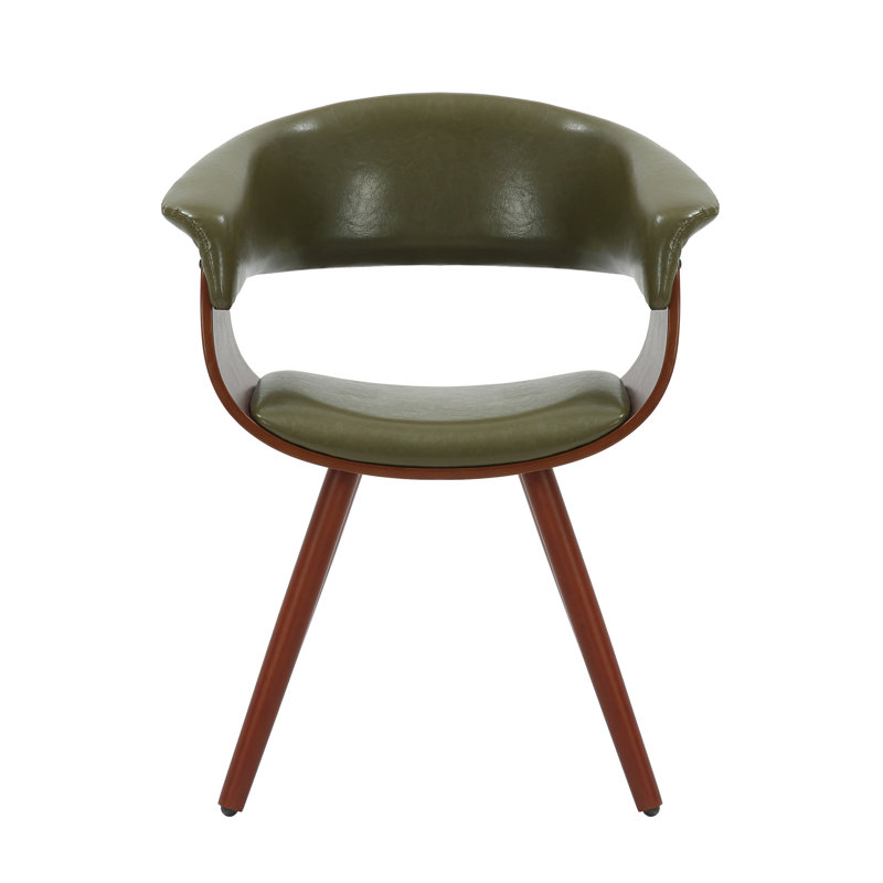 Ajax Faux Leather Mid-Century Dining Chair, Green