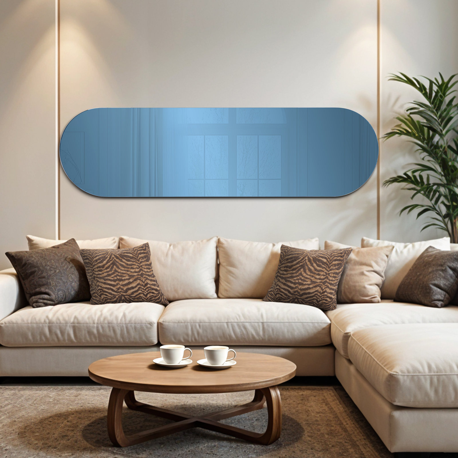 Verden Accent Mirror, Blue, 72" x 20"