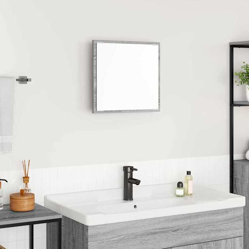 LED Bathroom Mirror Wall-Mounted 40 X 8.5 X 37 Cm, Grey Sonoma