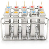 Oukaning 10Pcs Stainless Steel Ice Cream Stick Popsicle Mold 