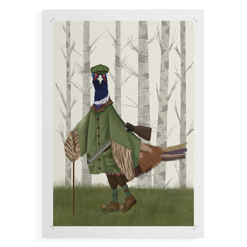 Pheasant Shooting Party 6 -Canvas Print Only - NOT FRAMED, 18" H x 12" W