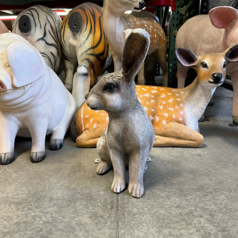 Rosalind Wheeler Rabbit Life Size Statue | Wayfair