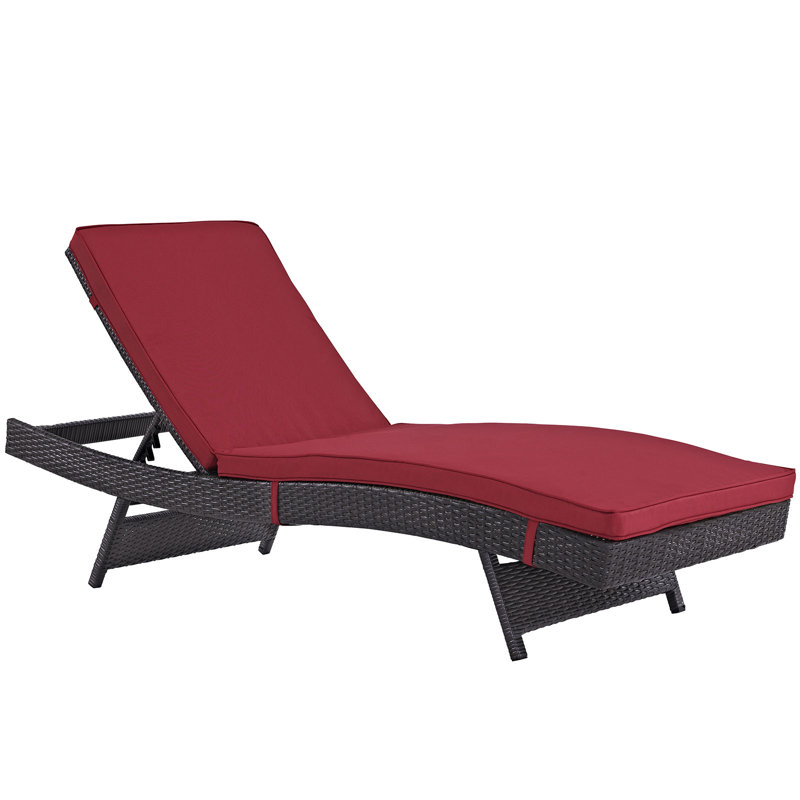 Peer Outdoor Patio Chaise, Espresso, Red