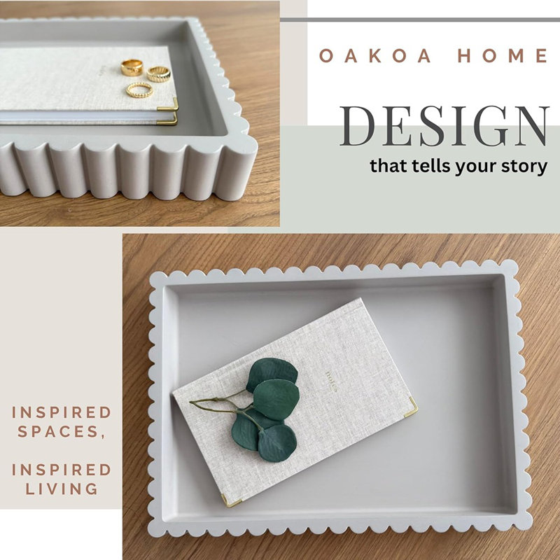 Concrete Decorative Tray For Coffee Table Tray Decor - Ottoman Tray For Living Room - Bandejas Decorativas - Table Trays Decorative - Coffee Table Centerpiece