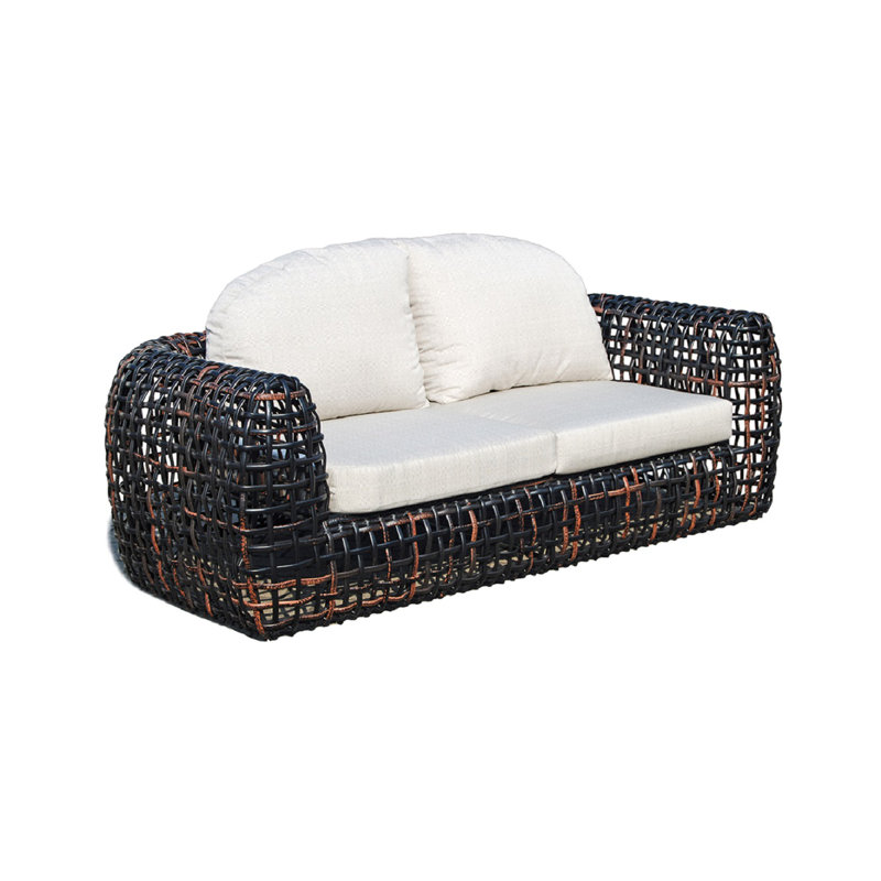 Dynasty Outdoor - Seat Patio Sofa, Black Mushroom, Canvas Canvas Sunbrella® Canvas