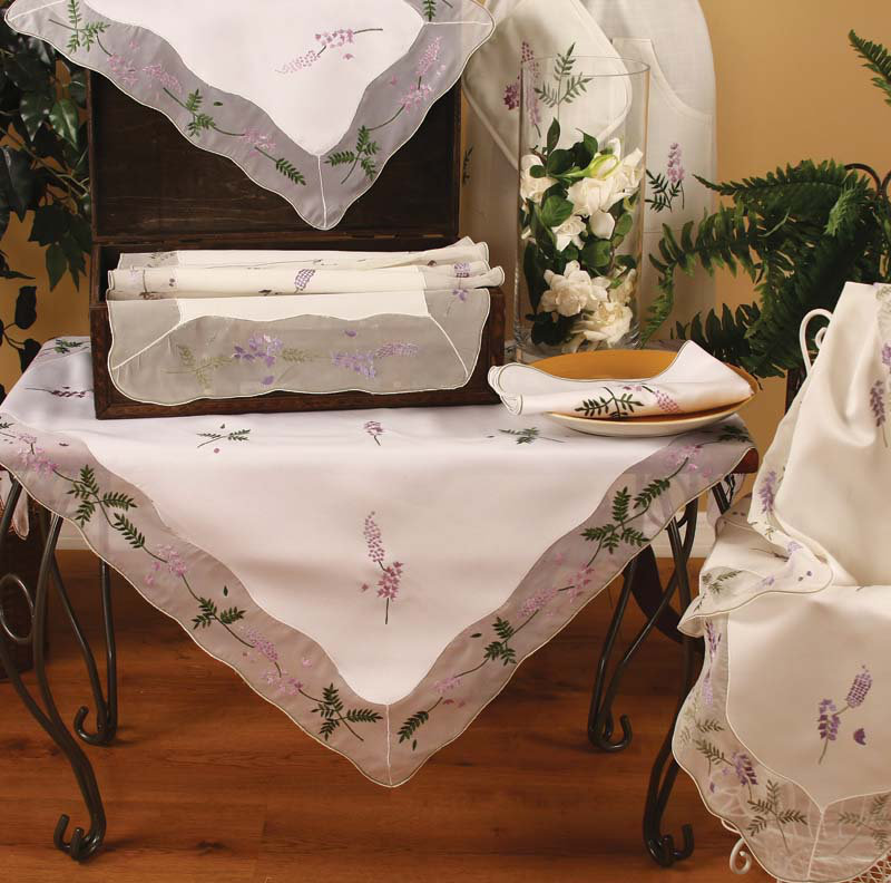Lavender Embroidered Apron