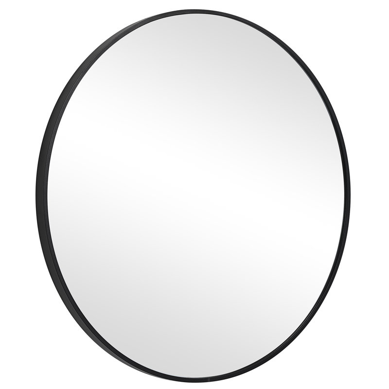 Avon Metal Round Wall Mirror, Black, 31.5" x 31.5"