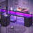 L Shaped Computer Desk, 64.5'' Reversible Gaming Desk With Led Light-1964563373