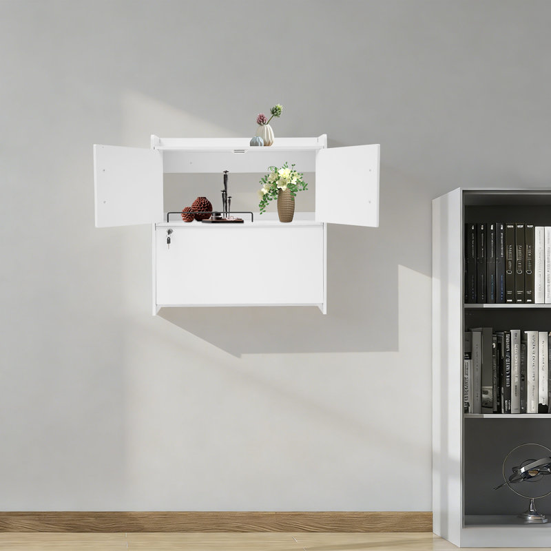 Armoire de table murale pliante, White