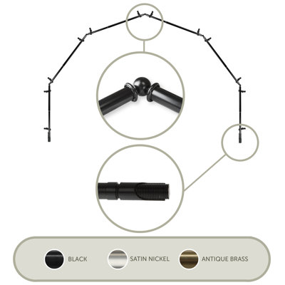Tringle à rideaux simple ajustable avec baie vitrée de 0,81 po