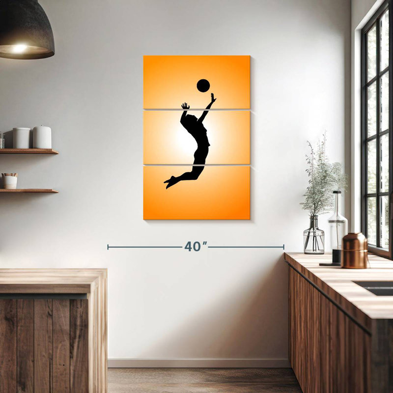 Silhouette de joueur de volleyball Sireci, H 38 po x l 24 po