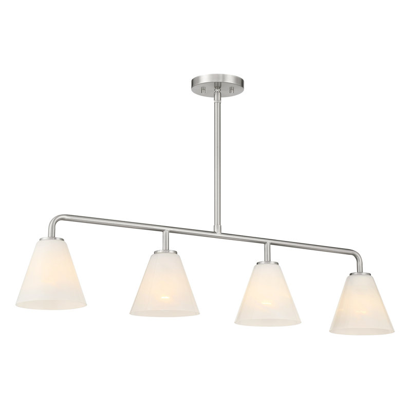 Lustre linéaire à 4 lumières Hashimoto , Nickel satiné