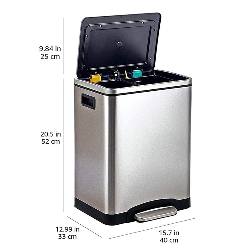 Azen Step On Kitchen Trash Can - 7.8L