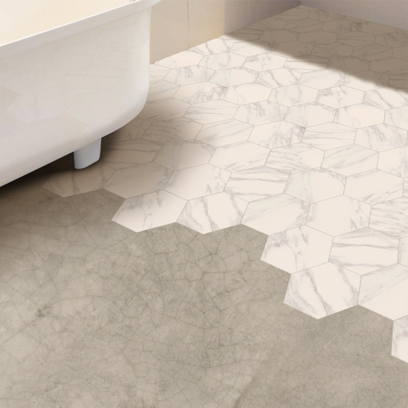 Décalcomanie de plancher hexagonale en marbre