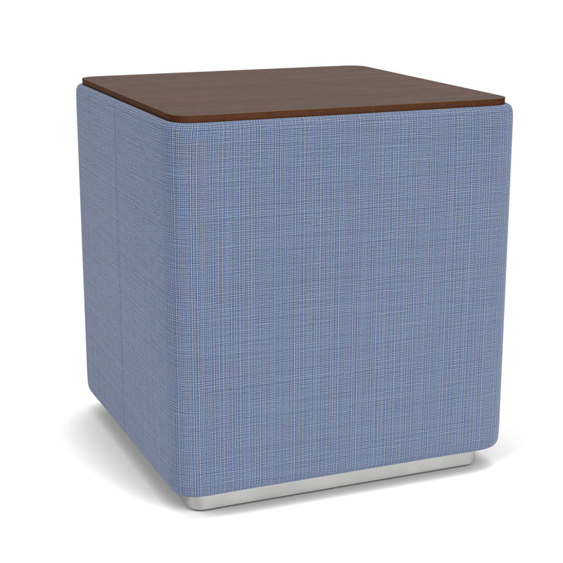 Table de salon avec plateau en stratifié Darsey, Noyer Riftwood, 20", Argent; marine clair Chambray