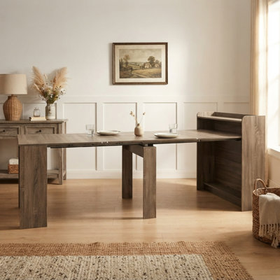 Modern Extendable Dining Table with Storage(Table only)