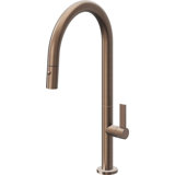 Pull-Down Kitchen Faucet With Button Sprayer - High Arc Spout