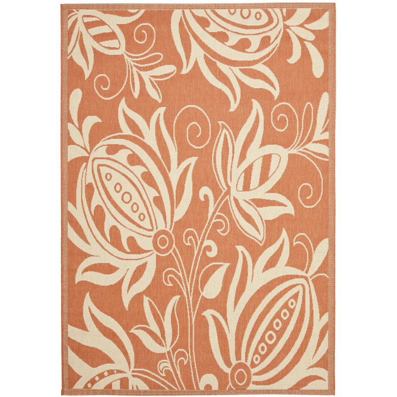 Tapis d'intérieur / extérieur à fleurs Herefordshire Performance, Rectangle 6 pi 7 po x 9 pi 6 po