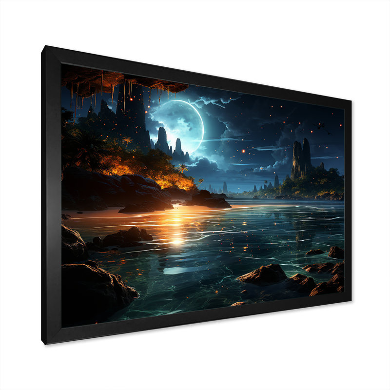 Mystic tropical beach clair de lune IV - Coastal Beach, reproductions encadrées, H 12 po x l 20 po x P 1 po