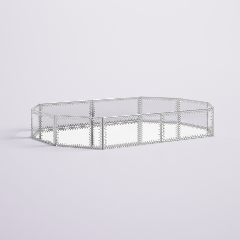 Plateau de coiffeuse Leland, H 2 po x l 12 po x P 8 po, Argent