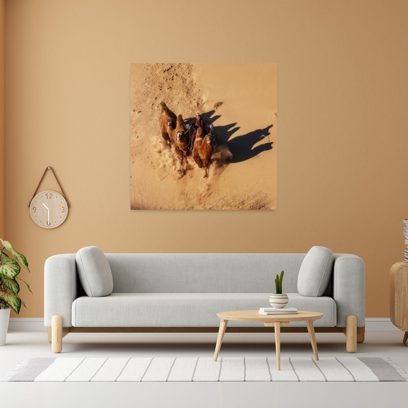 Art contemporain contemporain, paysage de cheval abstrait, H 48 po x l 48 po