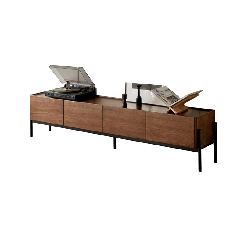 Modern Simple Style Black Walnut TV Stand, 72.83"