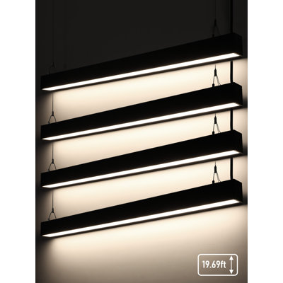 4FT 3CCT Linkable LED Linear Light Fixture, 50W 6500LM Ultra Bright Downlight for High Ceiling
