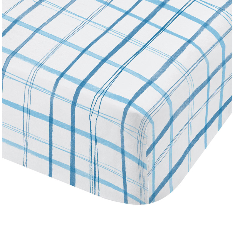 Dinoshark Tartan 100% Cotton Percale Fitted Sheet