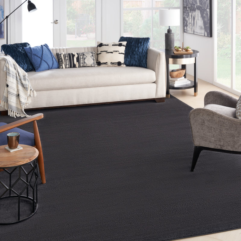 Tapis intérieur / extérieur noir Nourison Essentials, Rectangle 12 pi x 15 pi