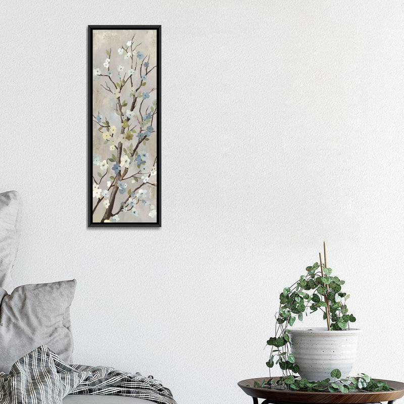 " Blossom II " by PI Studio, 36" H x 12" W x 1.5" D, Black Framed