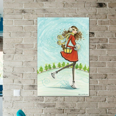 « ice princesses series : patiner away », peinture sur toile tendue