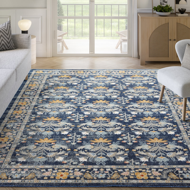 Abani Kyleigh DAL100A Lotus Repeat Medallion Indoor Outdoor Rug, Rectangle 4' x 6'