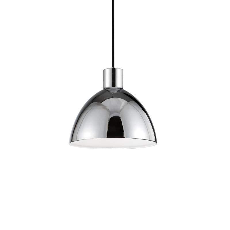 Luminaire suspendu simple à DEL 1 lumière Chroma, H 126,5 po x l 6,25 po x P 6,25 po, Chrome