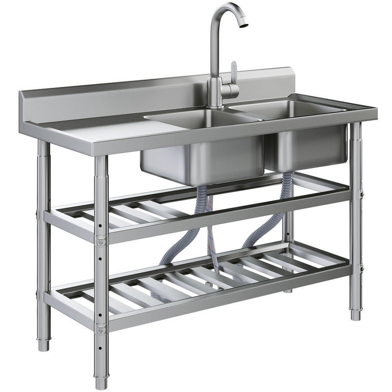 Station de lavabo d'extérieur autoportante avec raccord de tuyau