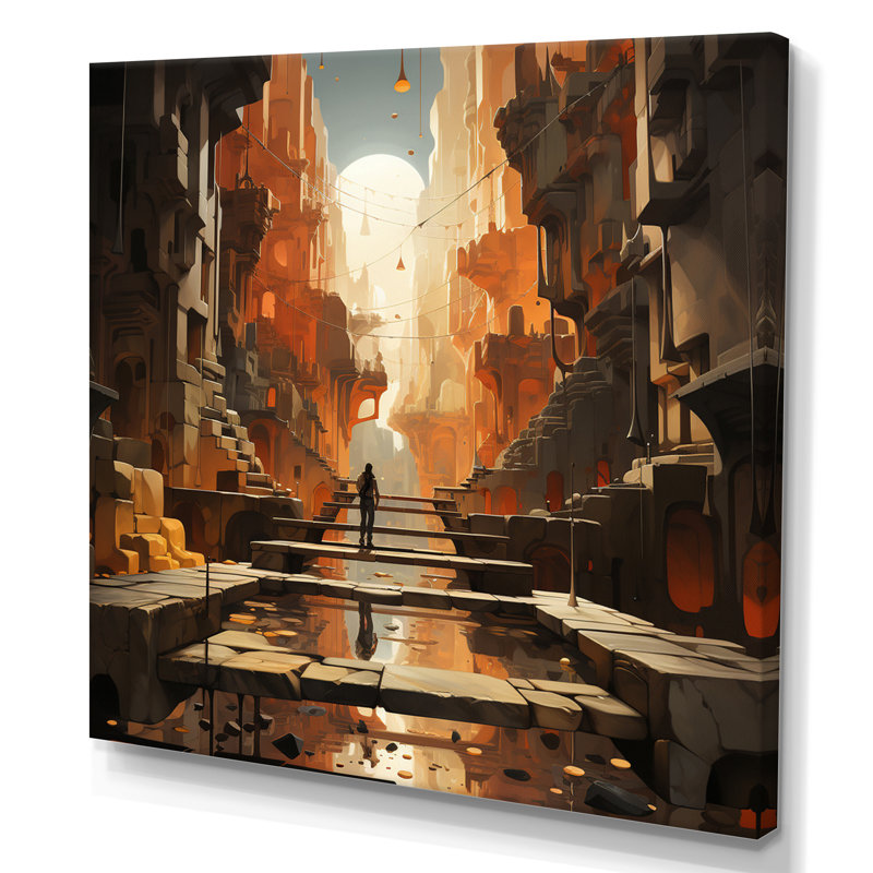Sci Fi Odyssey City II, H 24 po x l 24 po x P 1 po, Toile tendue