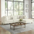Seemab 4 - Piece Upholstered Beige Corduroy Modular Sectional with Pillow Back and Removable Ottoman