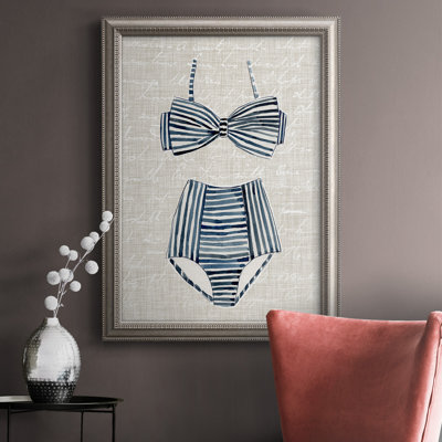 «Vintage Natation IV», reproduction sur toile encadrée