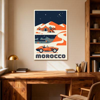 Paysage et paysages urbains, désert du Maroc, nuit, montagnes, tente, voiture