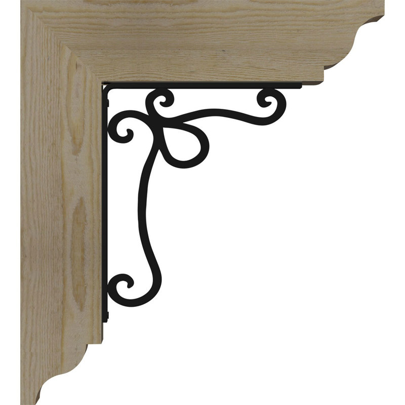 Support simple en fer 4 "Orleans, H 14 po x P 11 1/2 po, Sapin de Douglas de l 3 1/2 po x T 2 po (lisse)