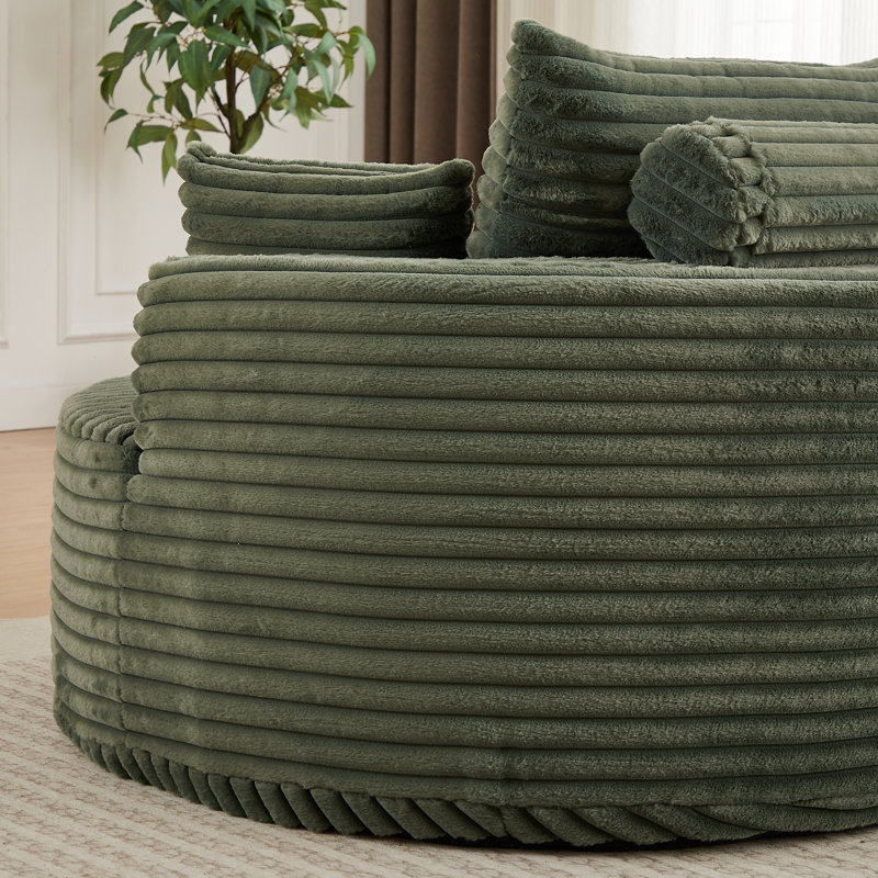 Canapé-lit simple en velours côtelé 50 pouces, aucun assemblage requis, fauteuil moderne moelleux pour le salon et la chambre à coucher